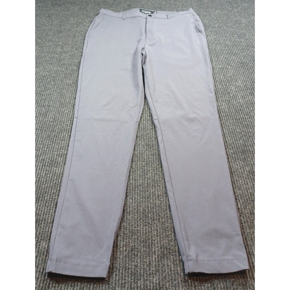 Cuts Jogger Pants Men's XL Gray Elastic Cuff Zip Pocket Stretch Dressy Casual